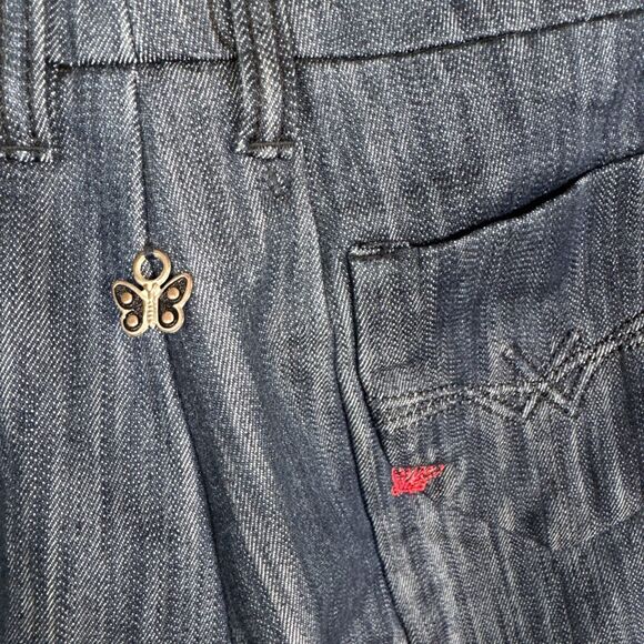 New London Amoureusement Anthony Frym Y2K Dark Wash Slight Flare Sz 29 (30x33.5) - Picture 10 of 16